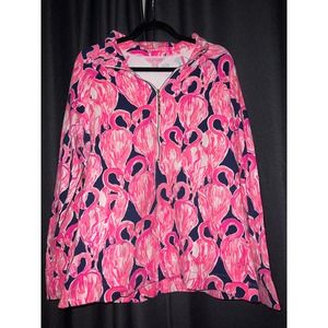 Lilly Pulitzer Pink and Blue Flamingo Hoodie